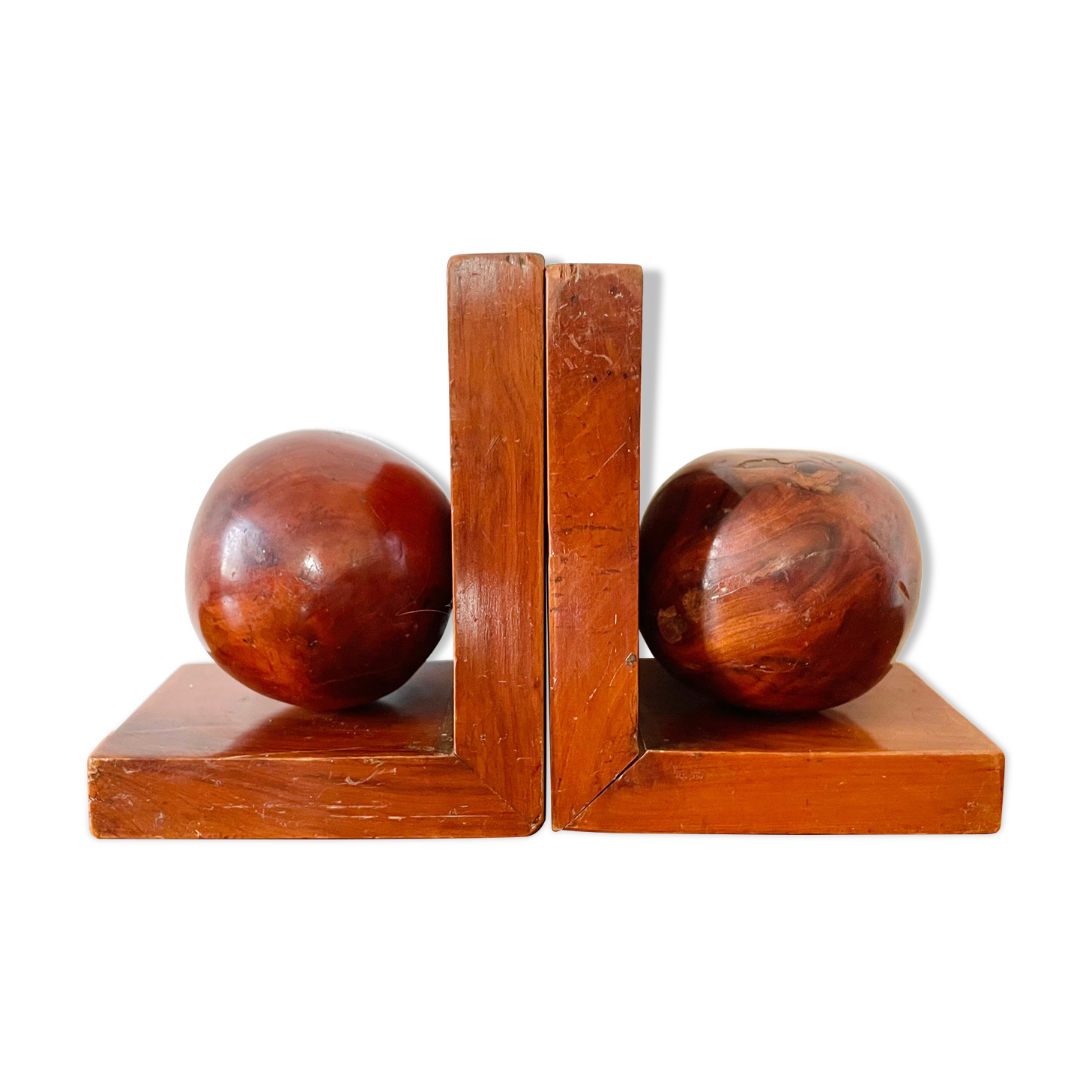 Pair of bookends in tuya magnifying glass