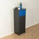 Commode postmoderne des années 1980, noire et bleue, vintage