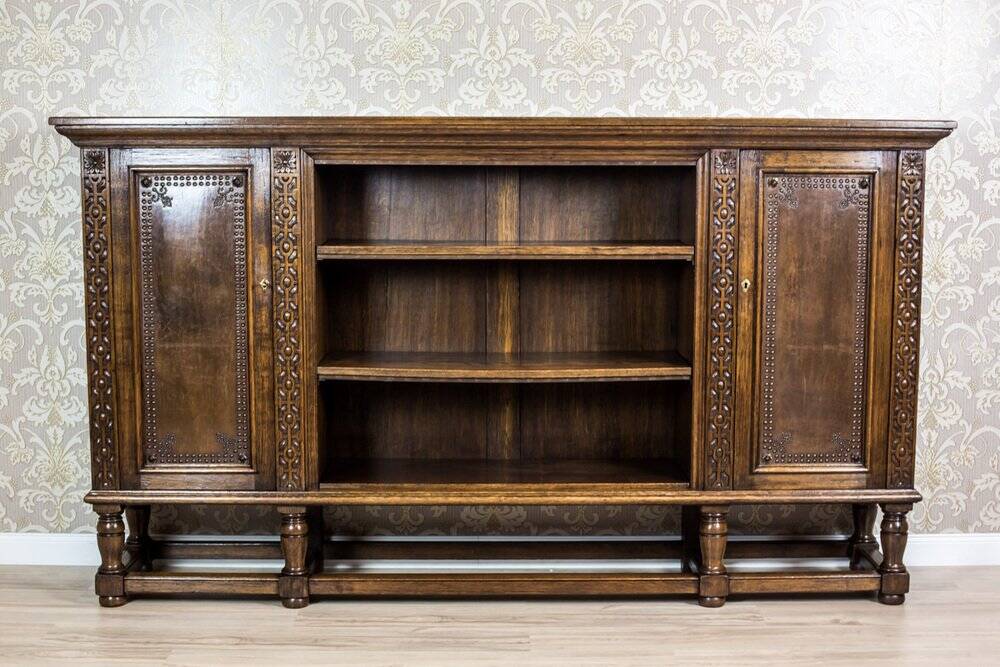 Vintage Oak Bookcase, 1940s
