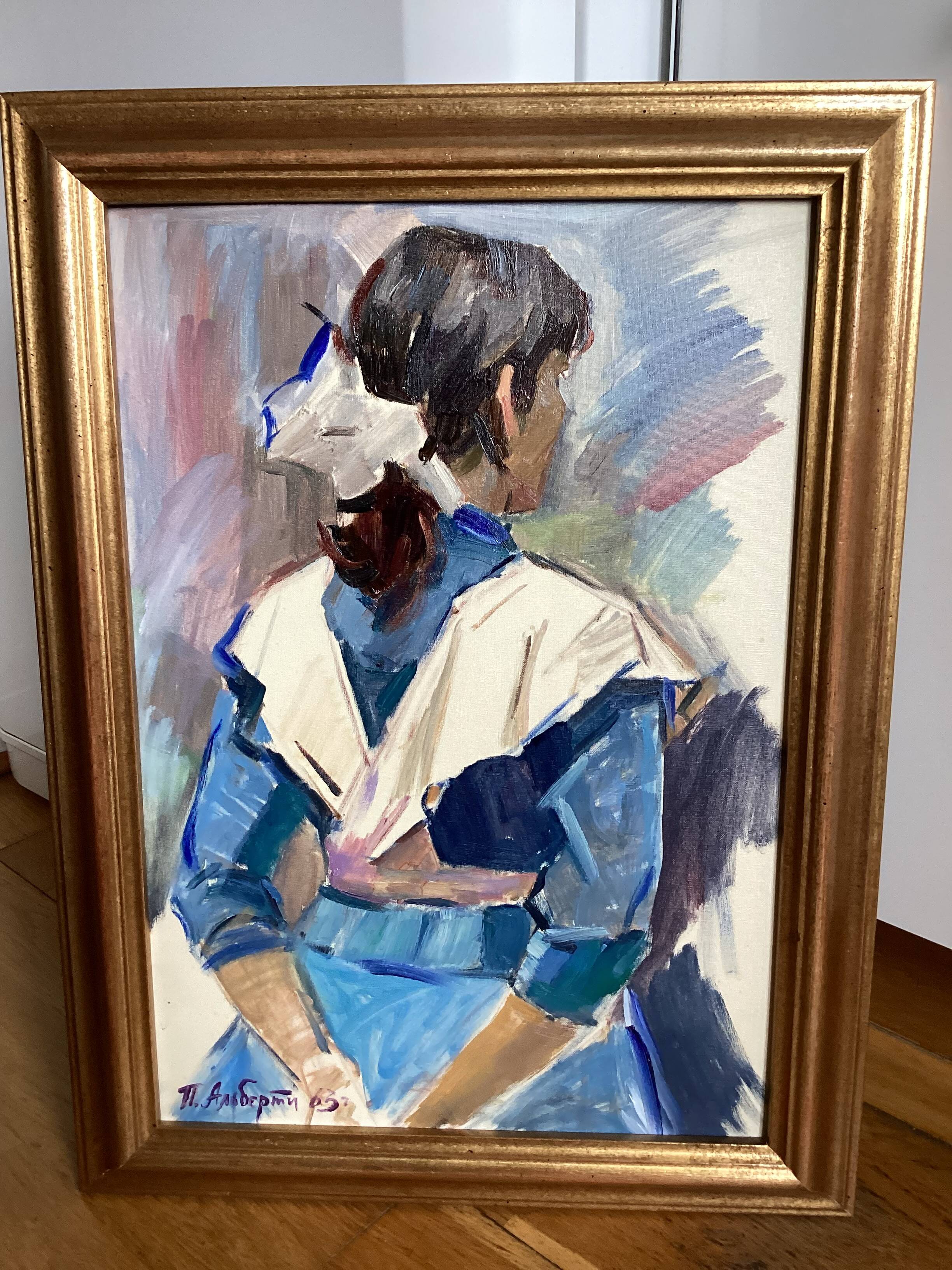 Oil painting on canvas signed dimensions: height -57cm- width -41 cm-