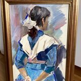 Oil painting on canvas signed dimensions: height -57cm- width -41 cm-