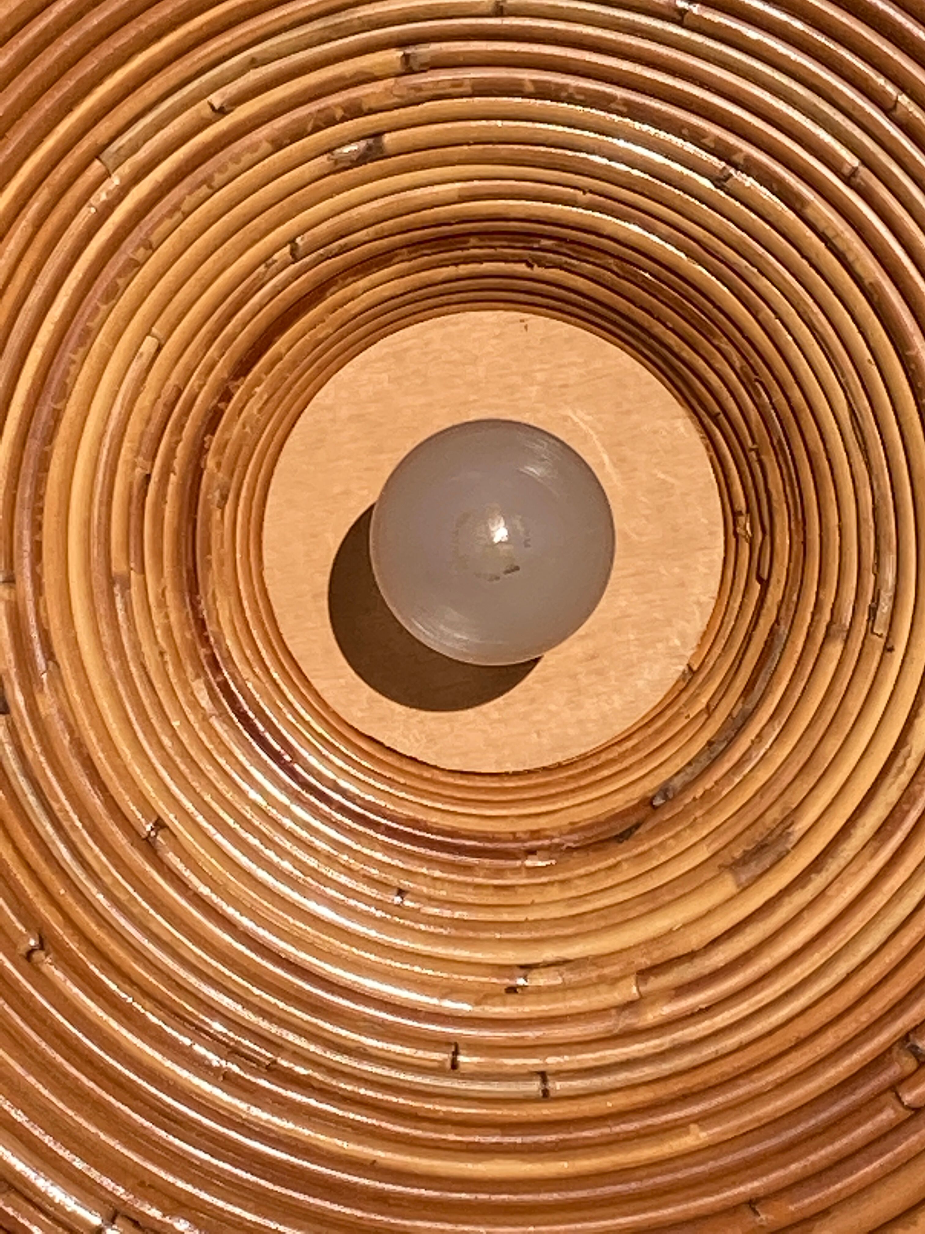 Suspension en osier en rotin, Italie années 1960-1970