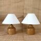 Two Danish lamps, fabric cable 2x2M, 2 cotton shades.