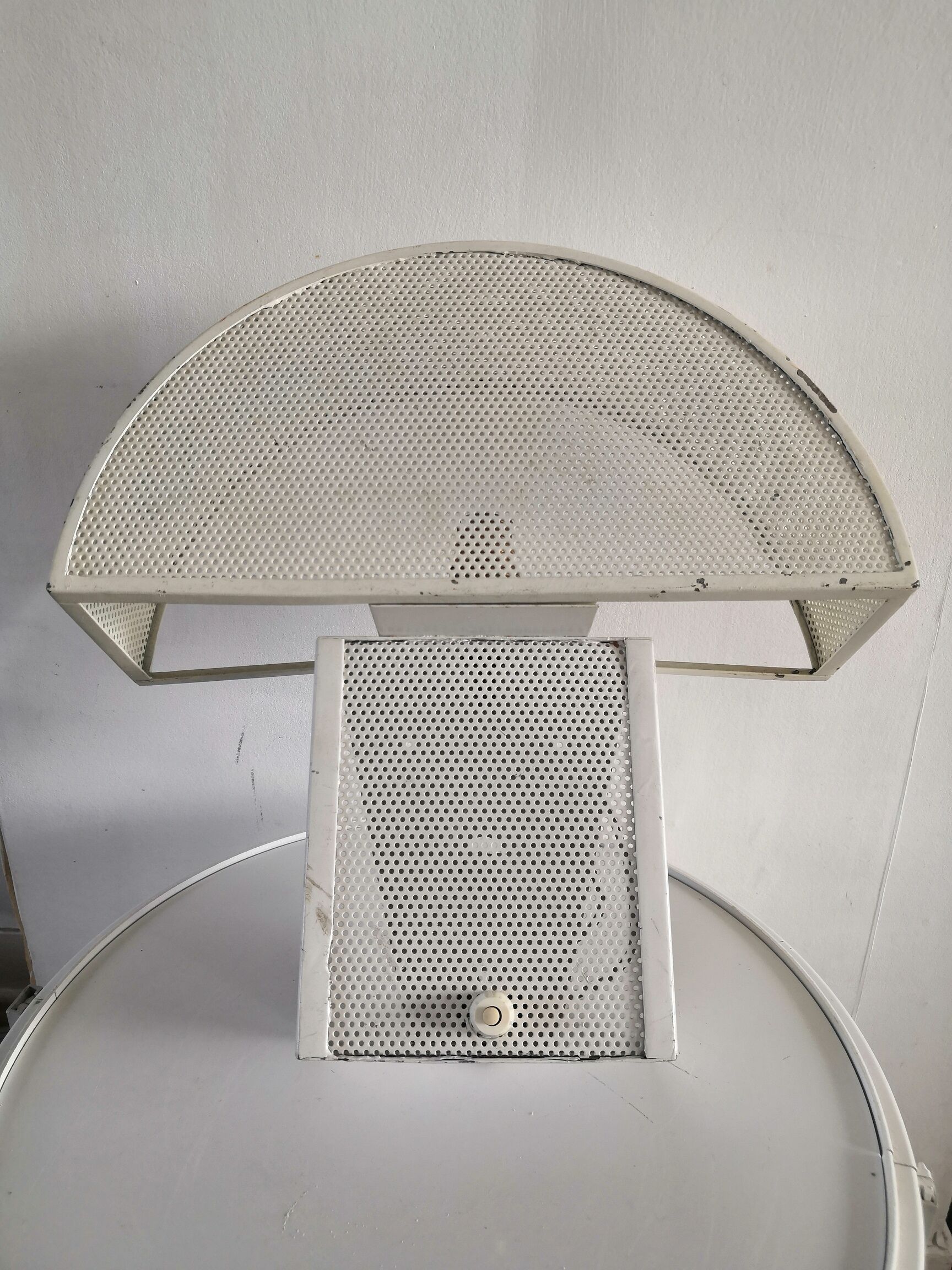 Mushroom wall lamp in perforated metal design 60s