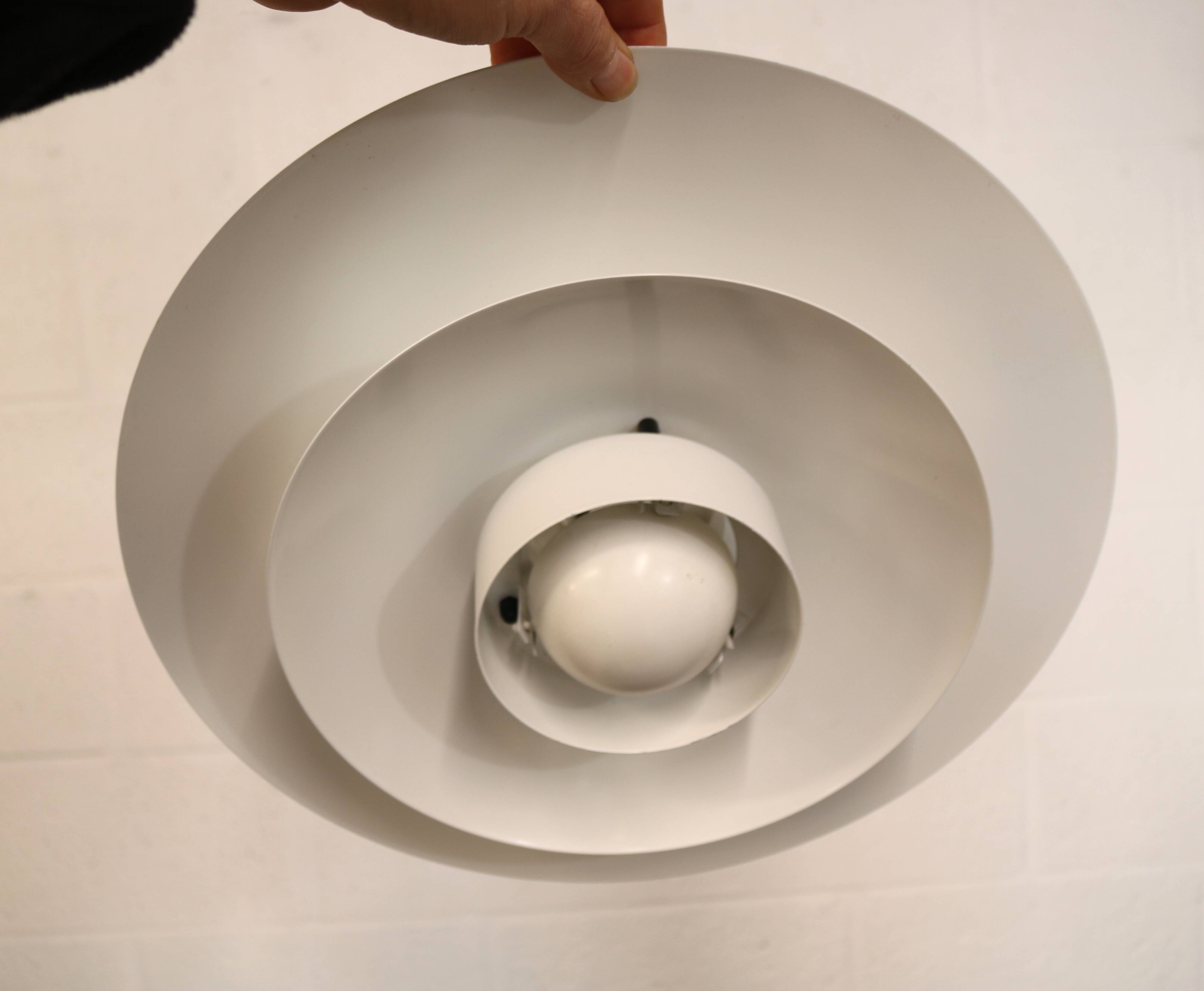 Vintage Laterna Danica Pendant Lamp: White & Black Danish Design