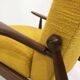 1960s High Back Yellow Bouclé Lounge Armchair Vintage Midcentury Lounge
