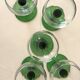 French service of green bottle glass wine glasses, Alsace 1970.