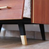 Scandinavian chest of drawers with compass feet