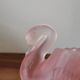 vintage pink molded glass vase Yves Rocher swan shape