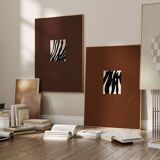 Pair of giclee prints, abstract wall art set of two, 50x70cm