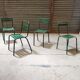 Set of 4 Metal terrace chairs Tolix T1 T2 and Fermob