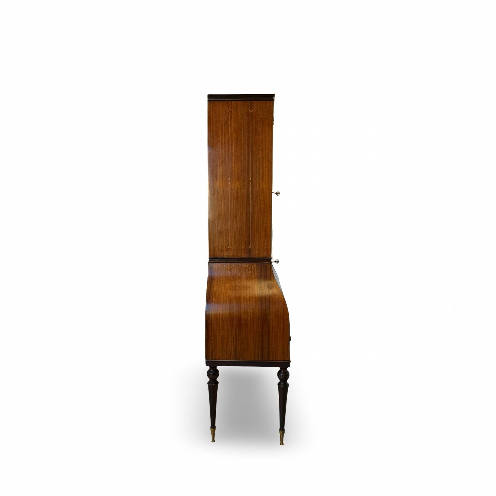 Secretary credenza in marquetry in the Italian Louis XV style from the mid-century, 1960.