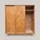 Armoire parisienne penderie porte coulissante chêne brut massif 1960