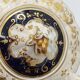 Antique porcelain sweet jar in gilded and cobalt blue, Napoleon III style.