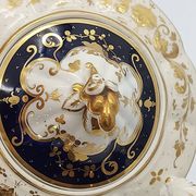 Antique porcelain sweet jar in gilded and cobalt blue, Napoleon III style.