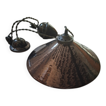 Lampe suspension céramique poulie contrepoids