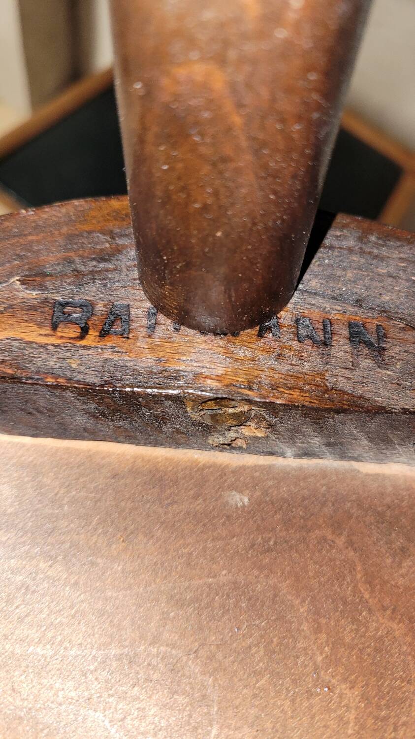 Office chair signed Baumann bistro style curved wood - 1930s