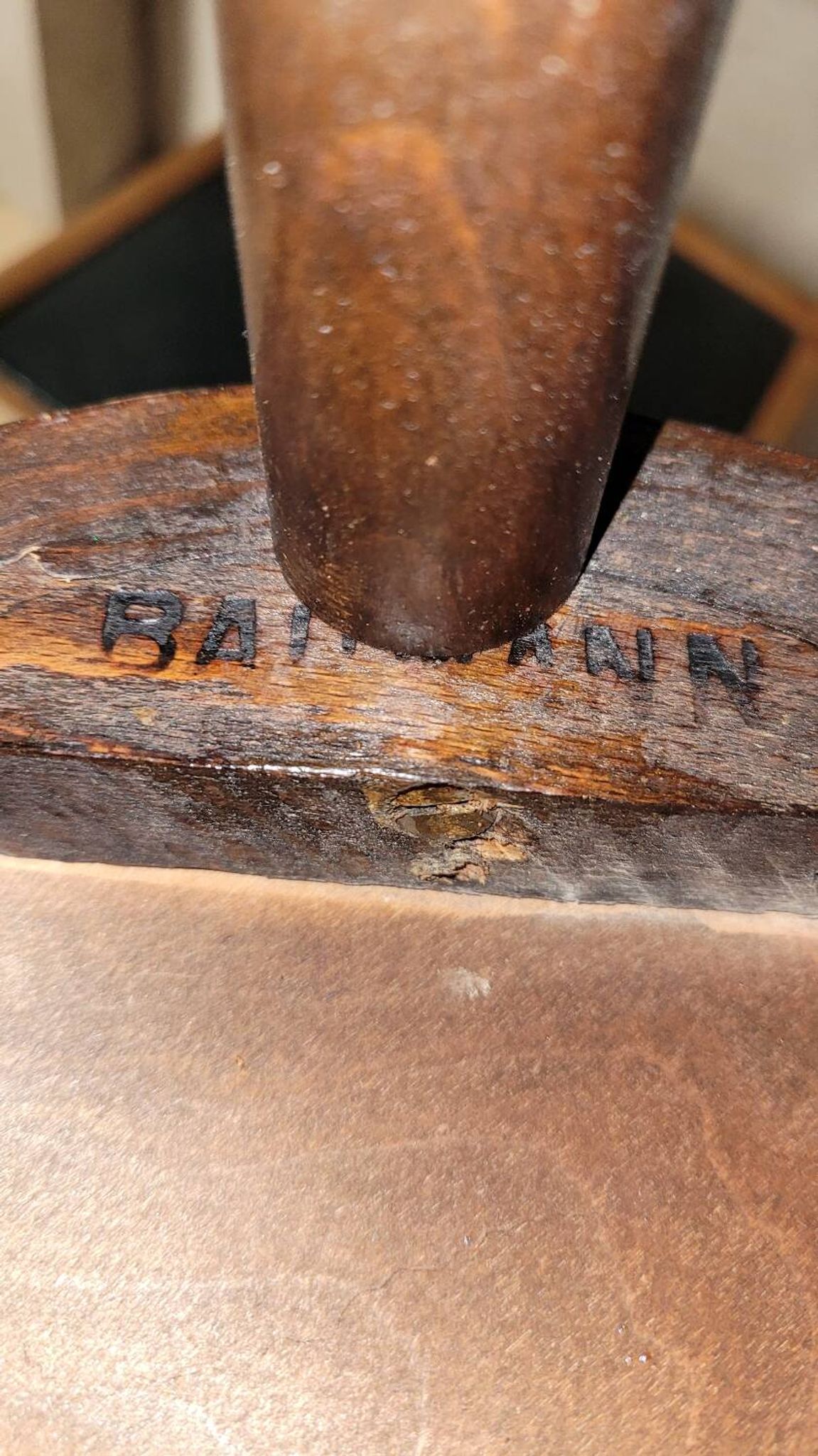 Office chair signed Baumann bistro style curved wood - 1930s