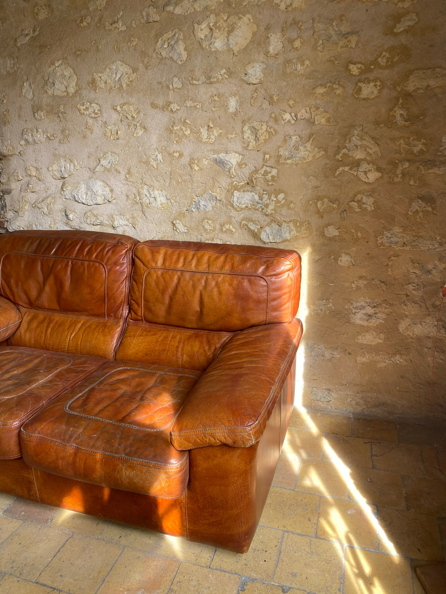 Canapé cuir vintage 2 places 
