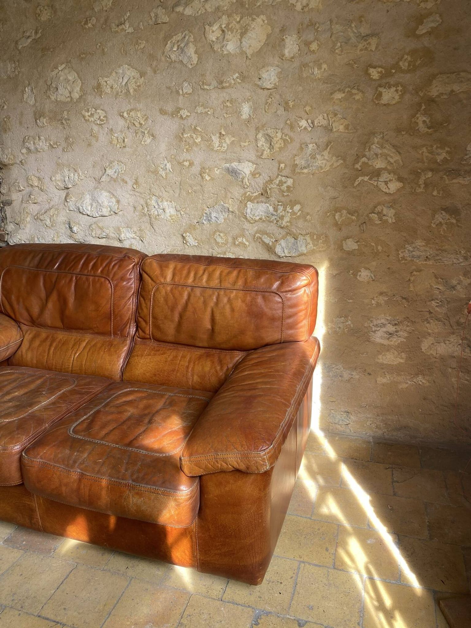 Canapé cuir vintage 2 places 