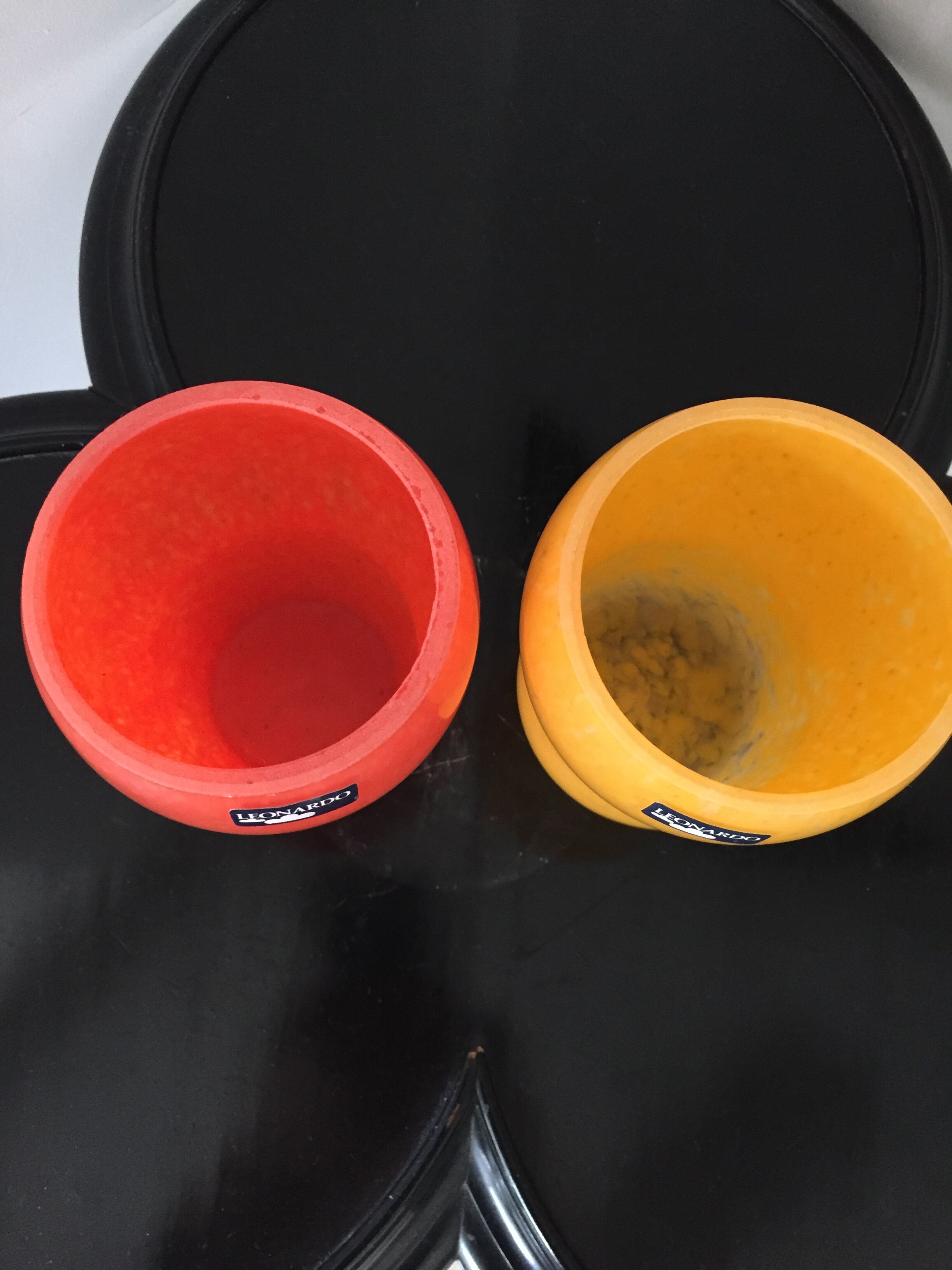 Série de deux vases Léonardo orange et jaune
