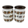2 storage jars in coffee and sugar glass