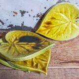 Four ceramic leaf cups from Les potiers d’Accolay