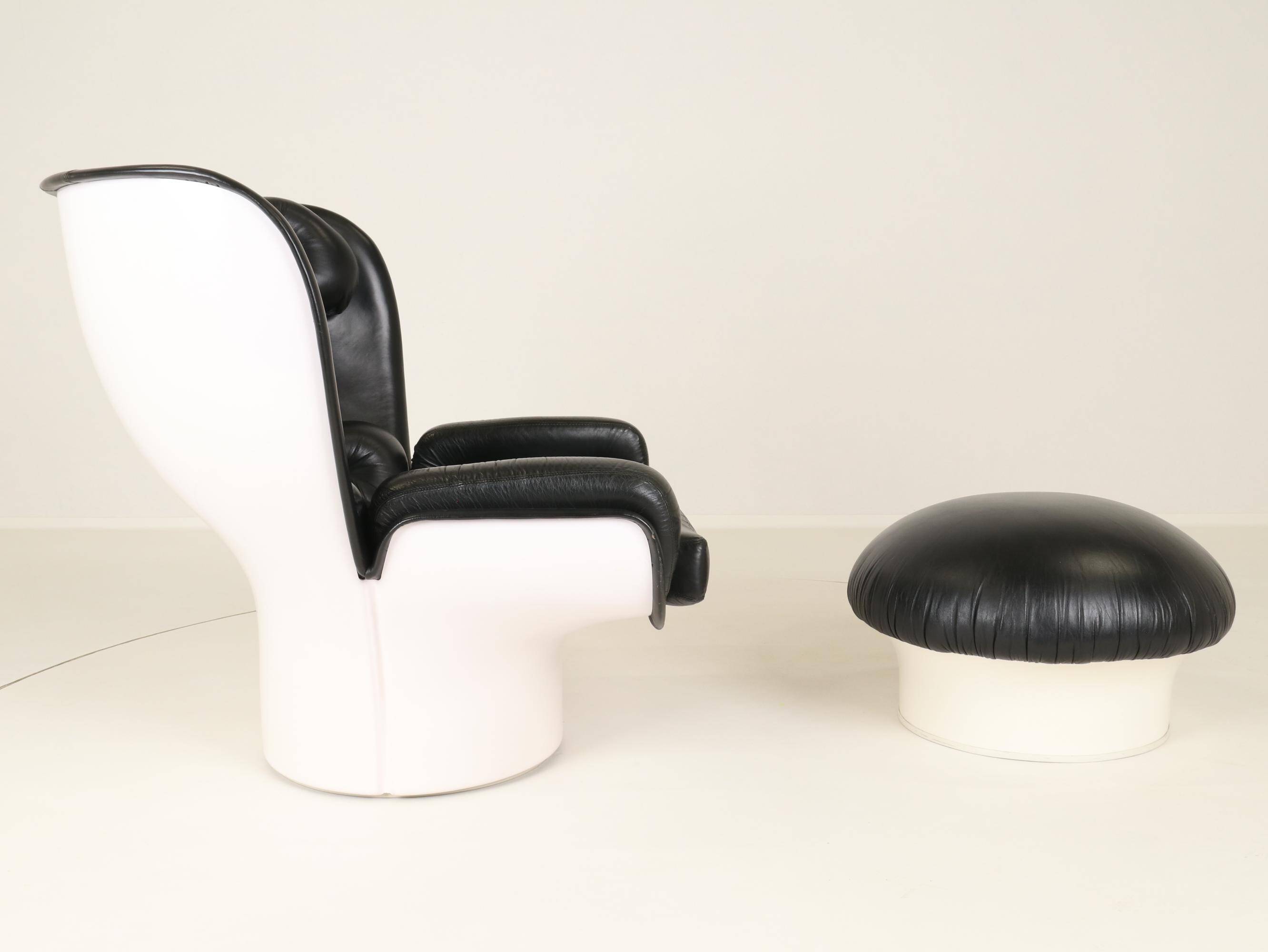 Elda Chair and Ottoman by Joe Colombo for Comfort, Italy, 1970s