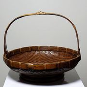 Large Vintage Asian Bamboo Offering Basket 1920–1950