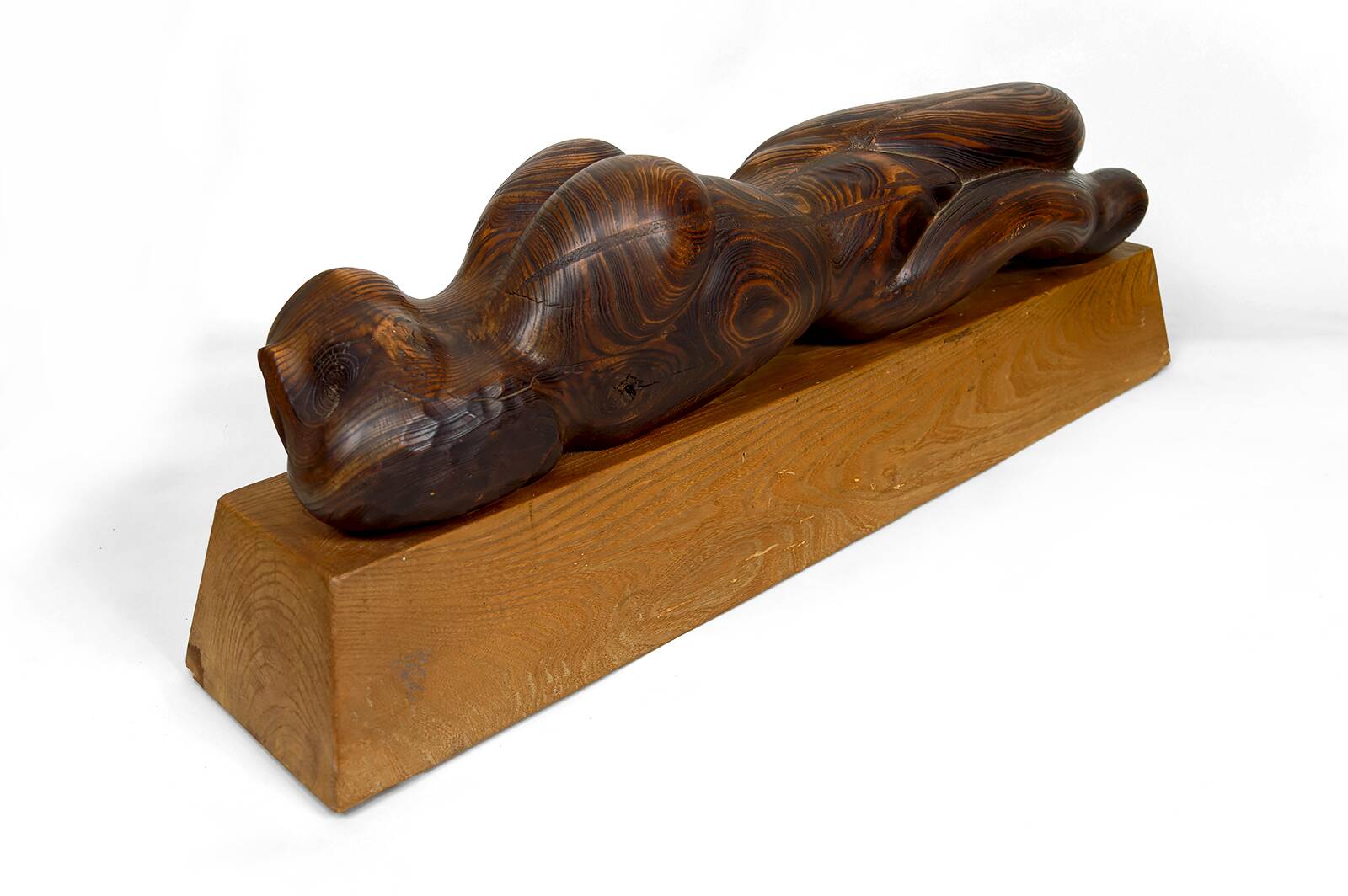Important Sculpture of a Woman's Body, Cedar and Oak, Brutalism, 1970