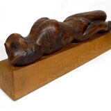 Important Sculpture of a Woman's Body, Cedar and Oak, Brutalism, 1970