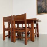 Set of table and 4 chairs, 60s mountain furniture