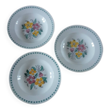3 Digoin Sarreguemines soup plates