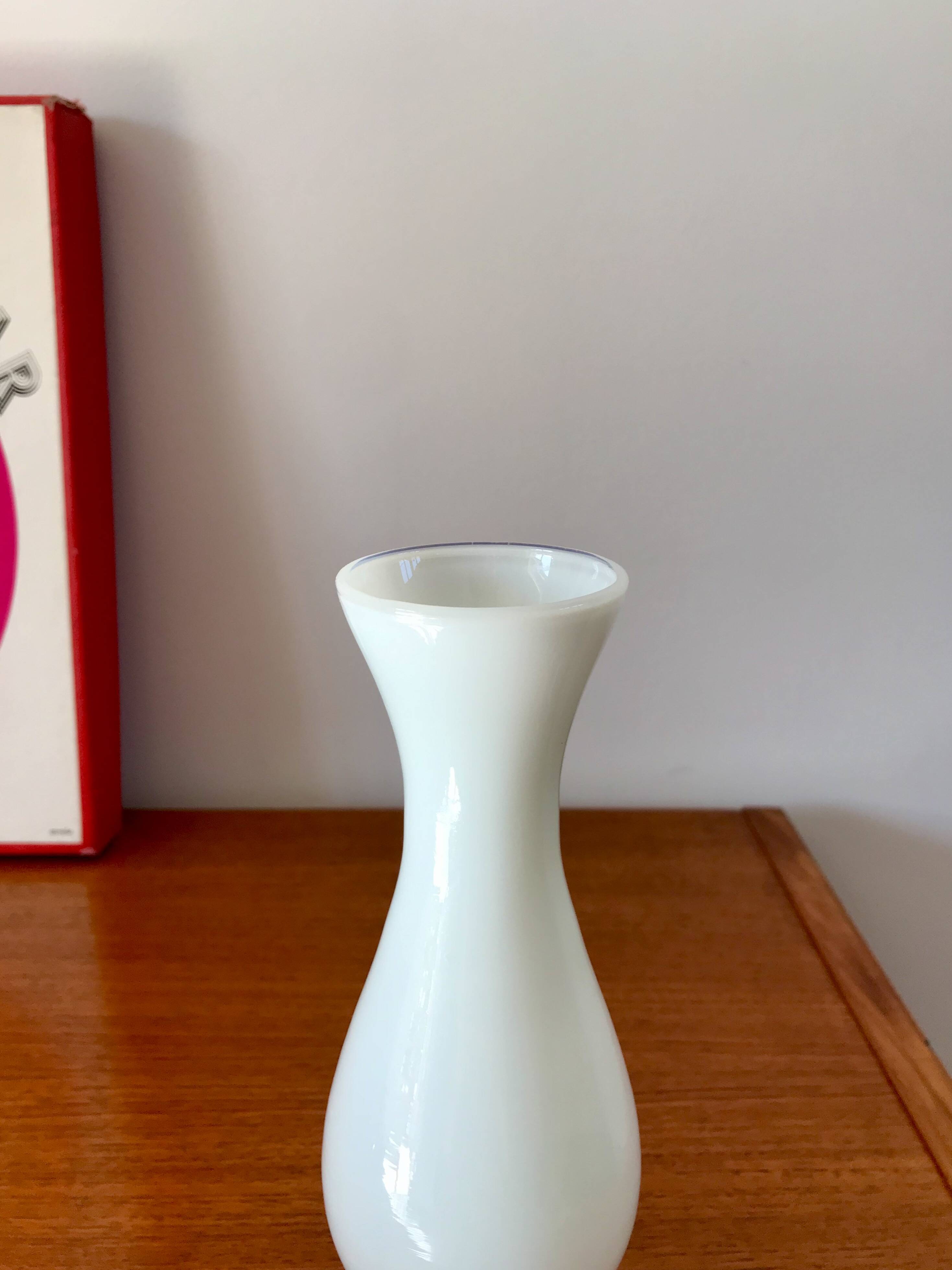 white opaline vase design from the 50s
