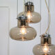 Vintage italian smoked glass chandelier, 1970s