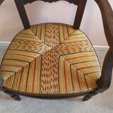 Wooden armchair with straw seat