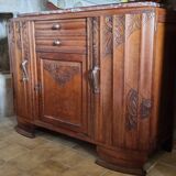 Old low art deco style sideboard, with marble and mirror