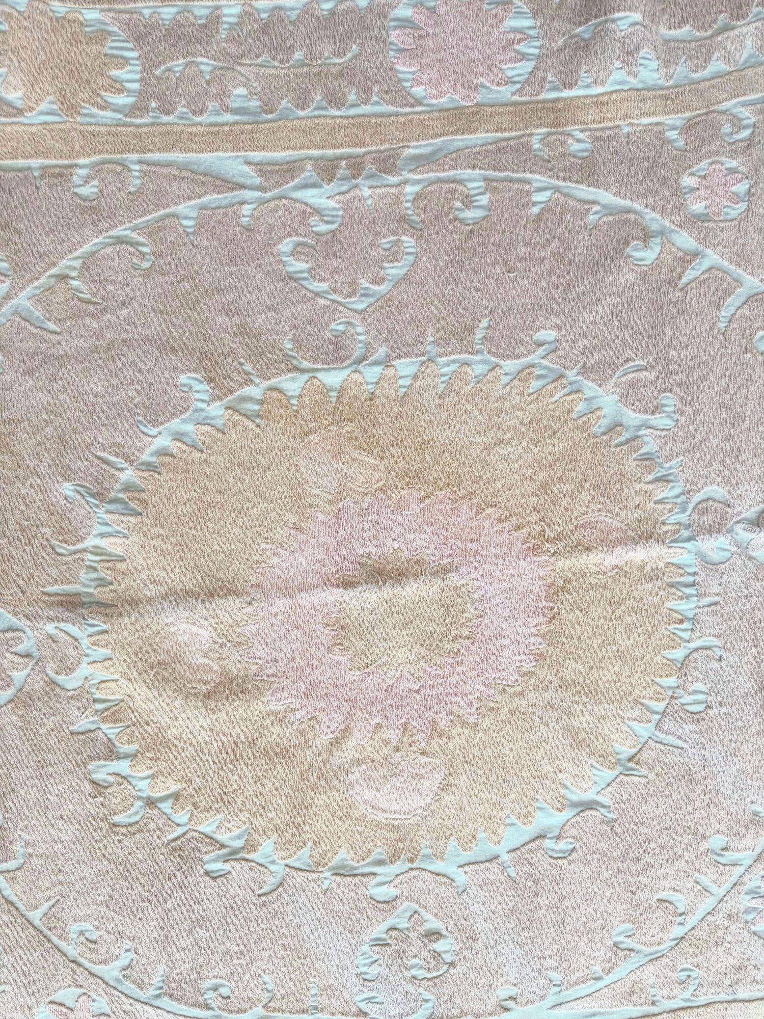 Vintage hand-embroidered tribal tapestry 132x137 cm