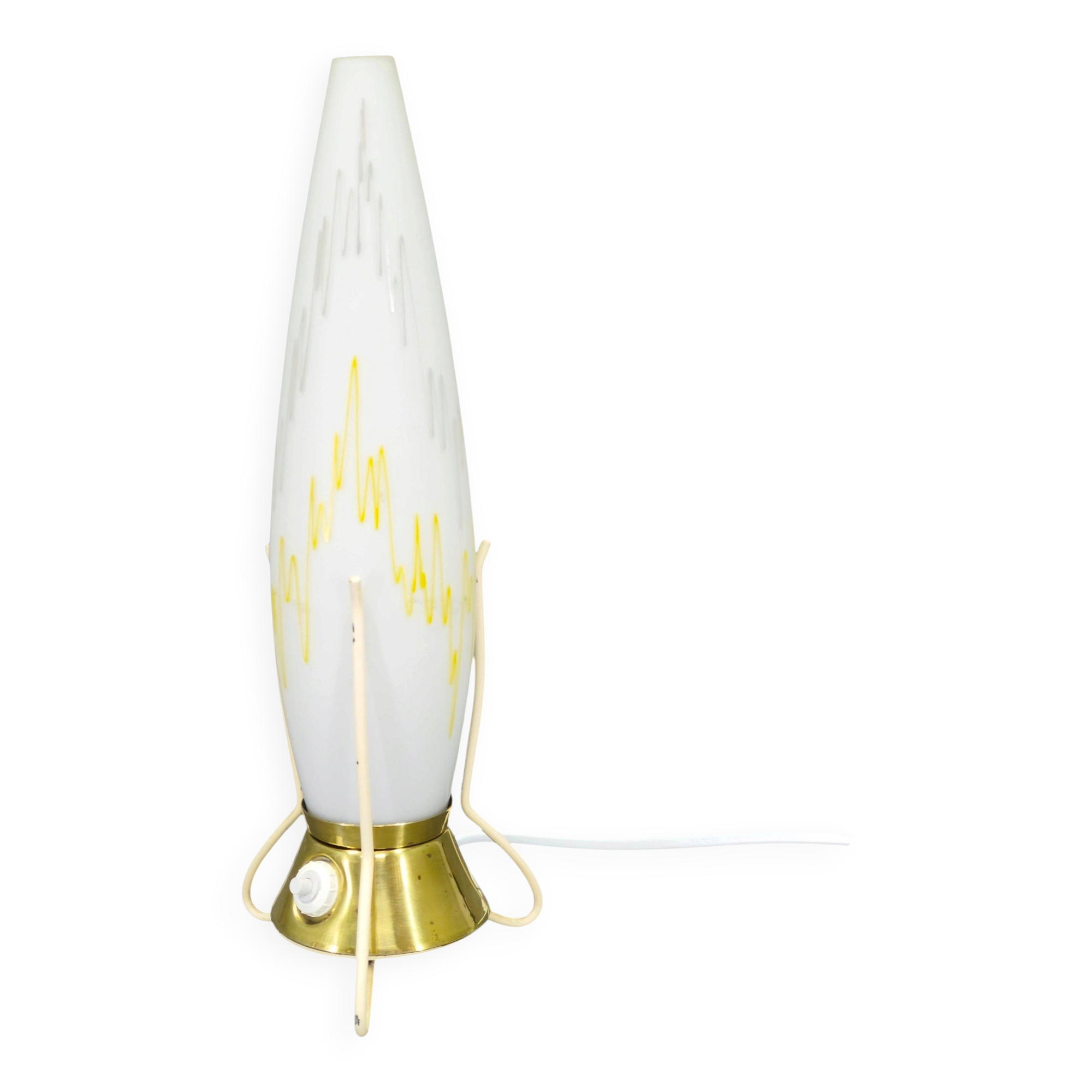 Zukov Czech Mid Century Glass Table Lamp, 1960s