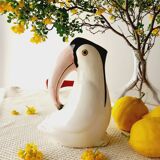 Toucan-shaped earthenware carafe/pitcher