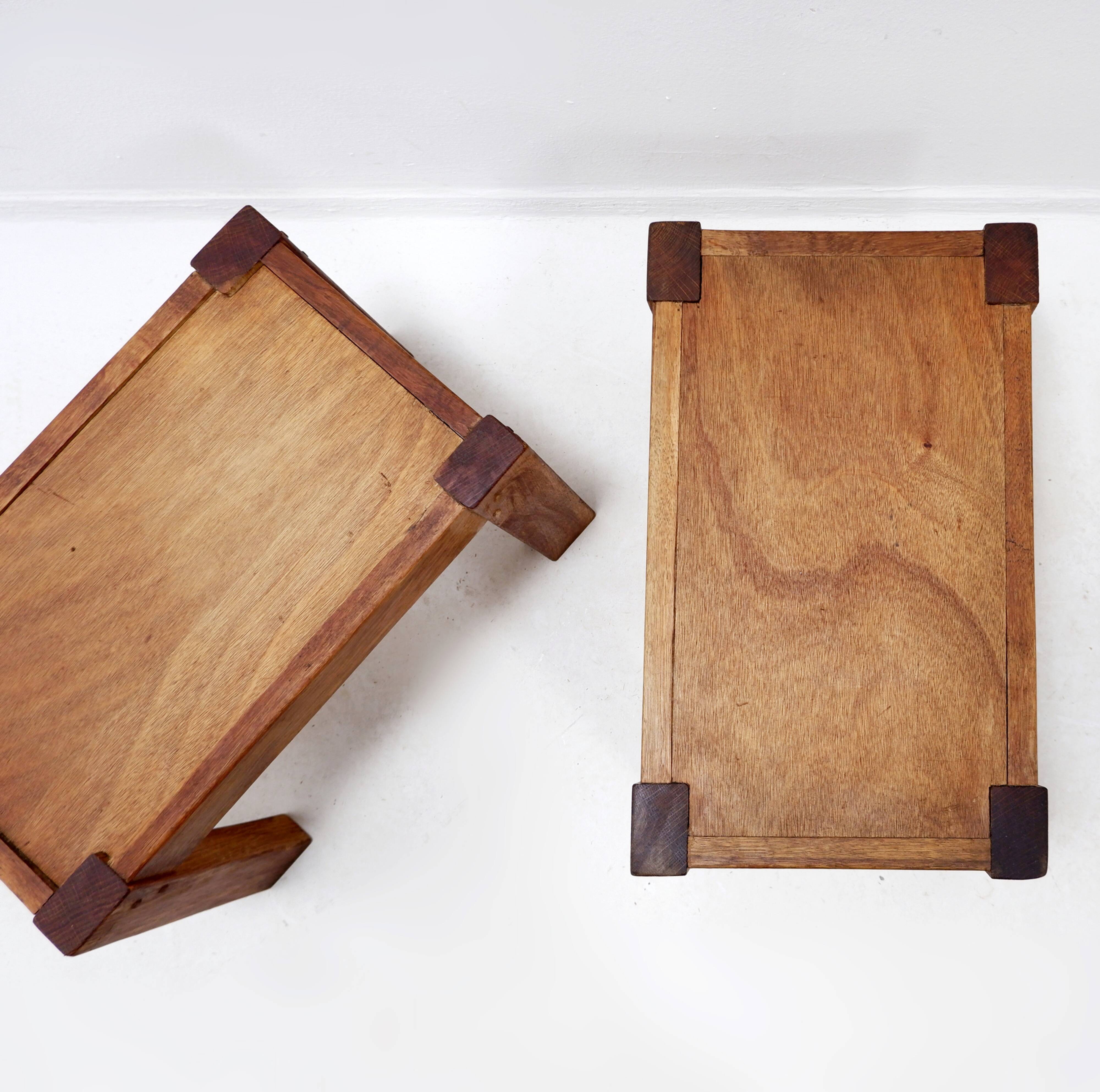 Pair of rustic side tables / bedside tables - 1960s