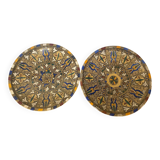 Pair of Antique SAFI Moroccan Glazed Terracotta Dishes from the 50s