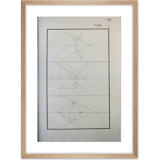 Old drawing - study of geometry - Ecole Royale Polytechnique 1824