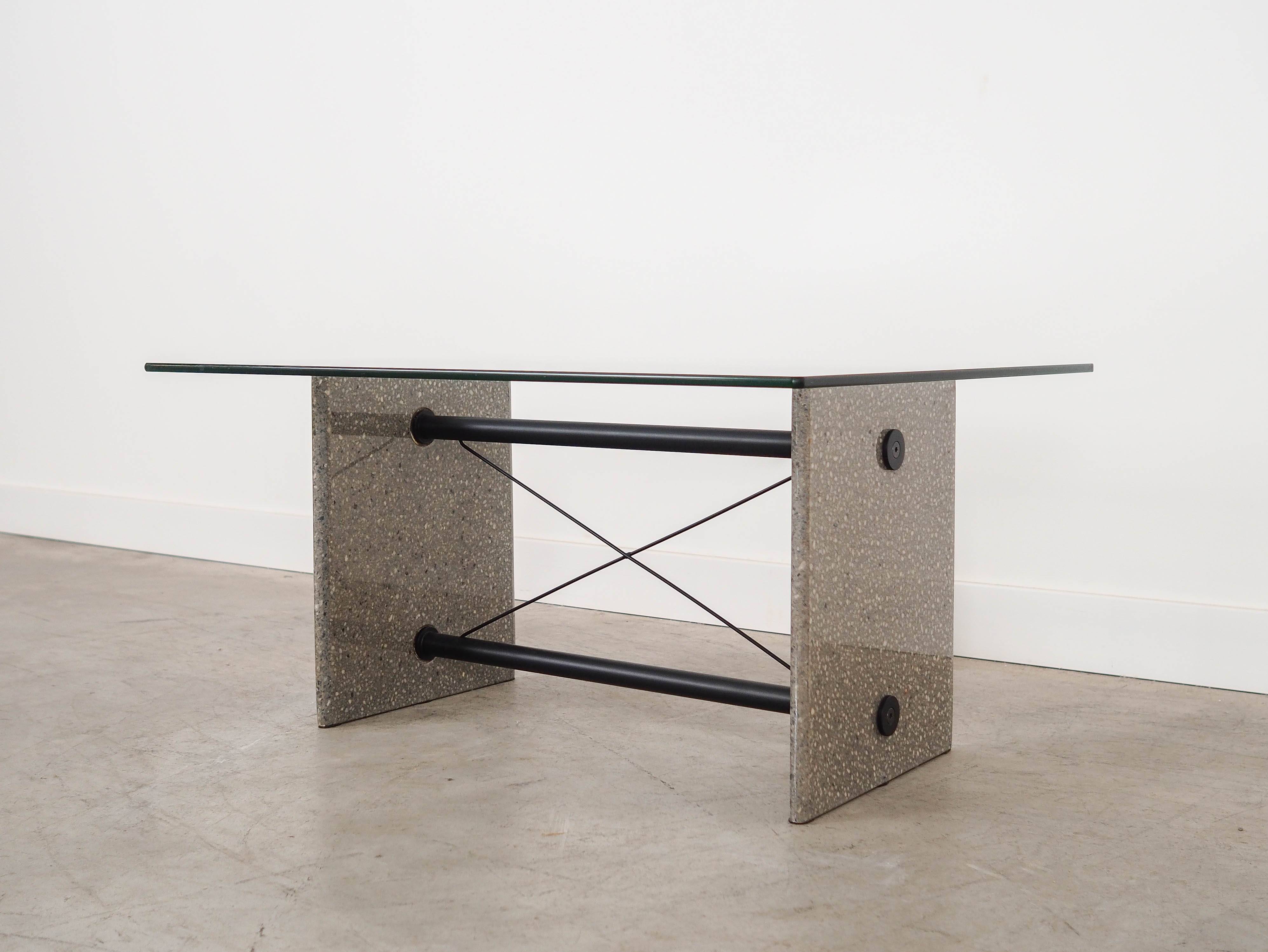 Glass coffee table, Italian design, 1960s, made in Italy