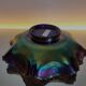 Prachtige schaal in iriserend glas met decor van dragon en lotus fenton