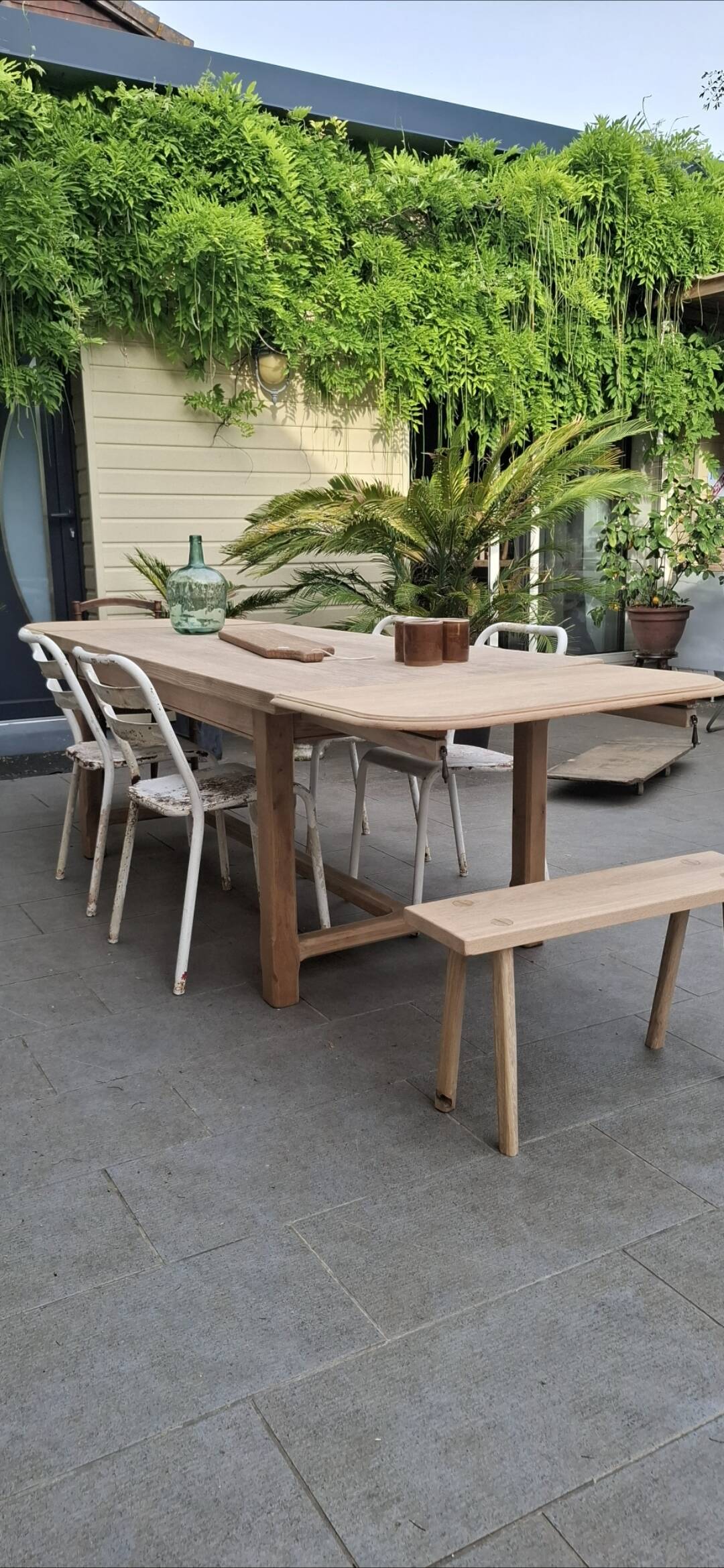 Renovated farmhouse table with extensions