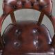 Set of two brown cowhide leather Chesterfield dining chairs