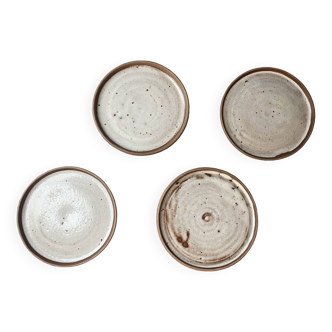 4 small Puisaye stoneware plates from Roger Jacques in St Amand