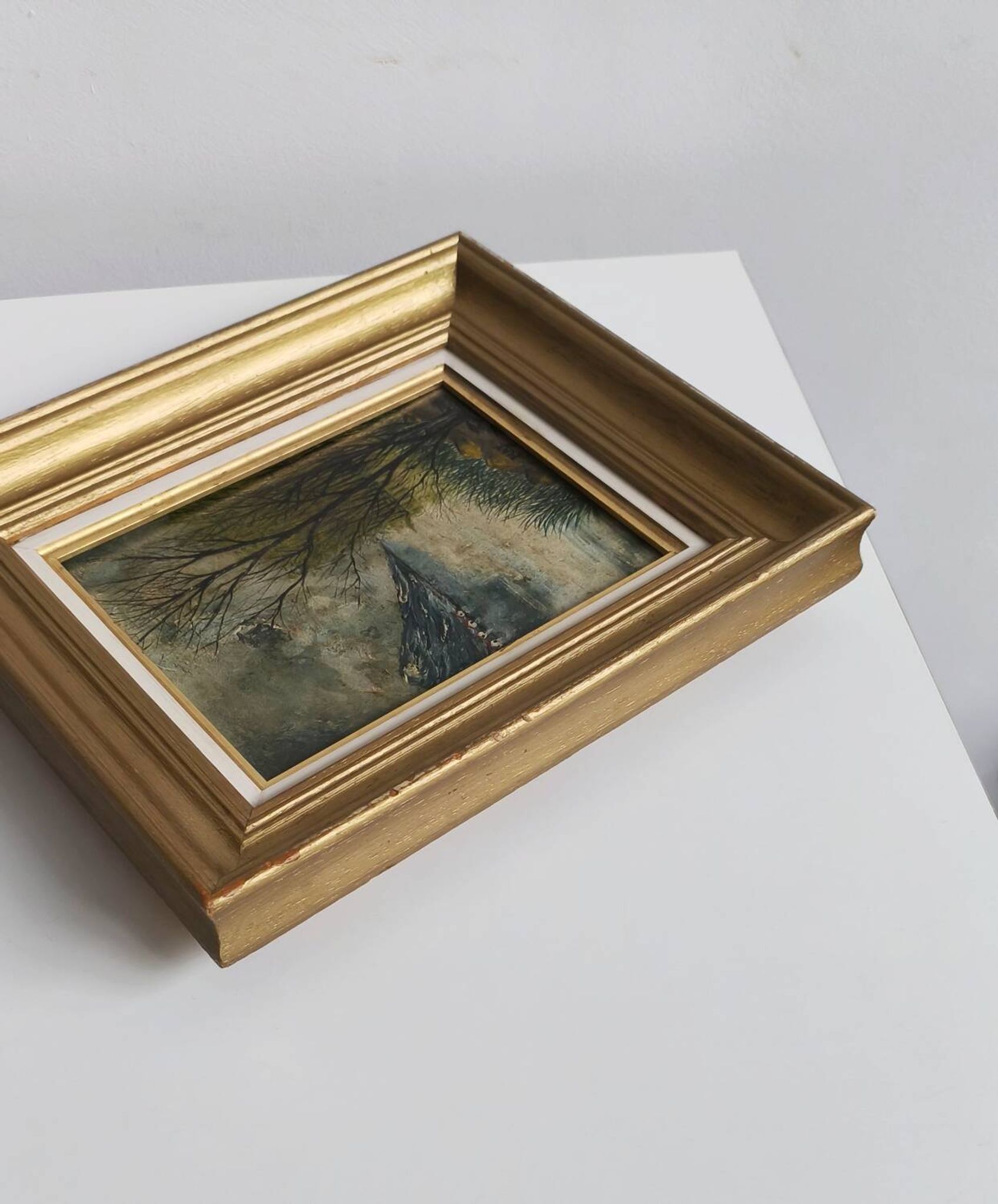 Tableau huile sur toile paysage signé