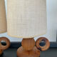 Pair of Scandinavian wooden lamps 60s-70s